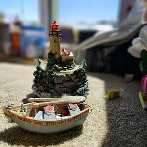 Light house music box and boat display